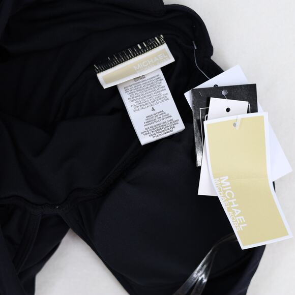 Michael Kors Women Solid Black Convertible Ruched One-Piece Swimsuit Size US 4 - Picture 6 of 6